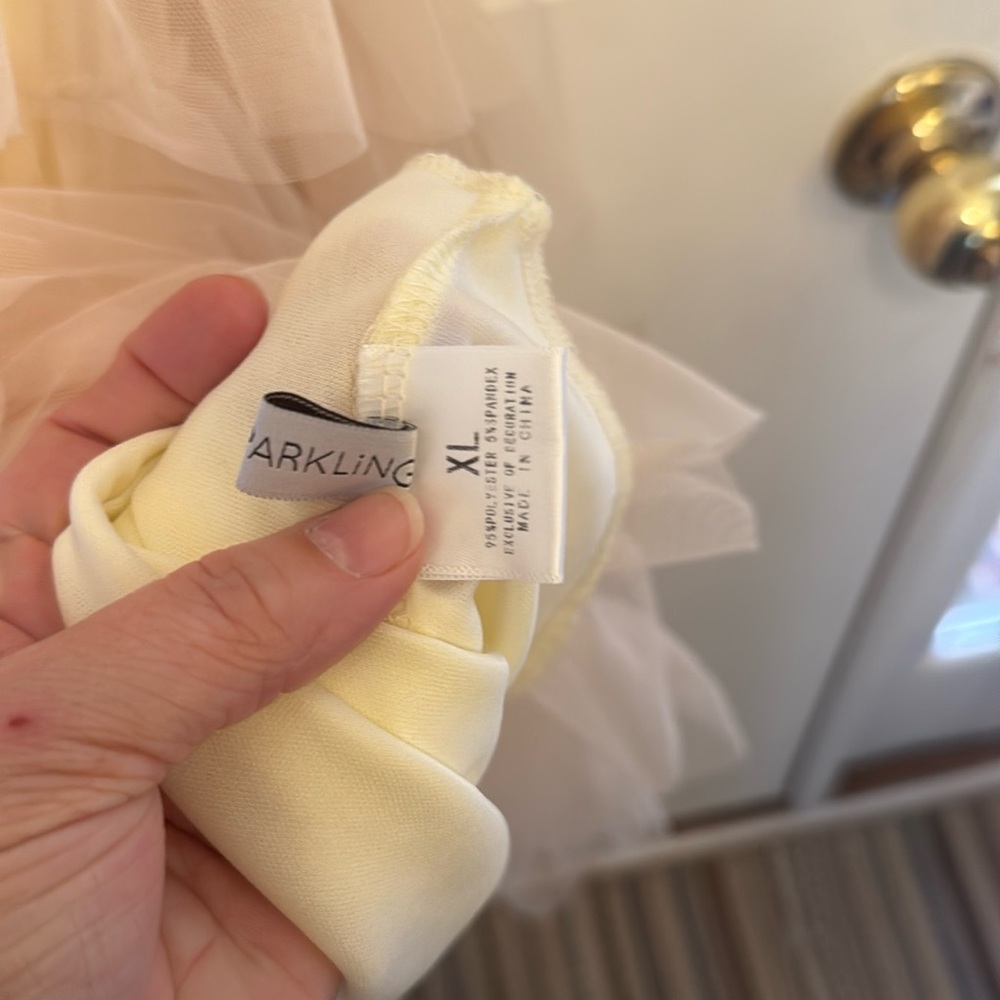 Elegant Cream Layered Tulle Skirt - Picture 6 of 7
